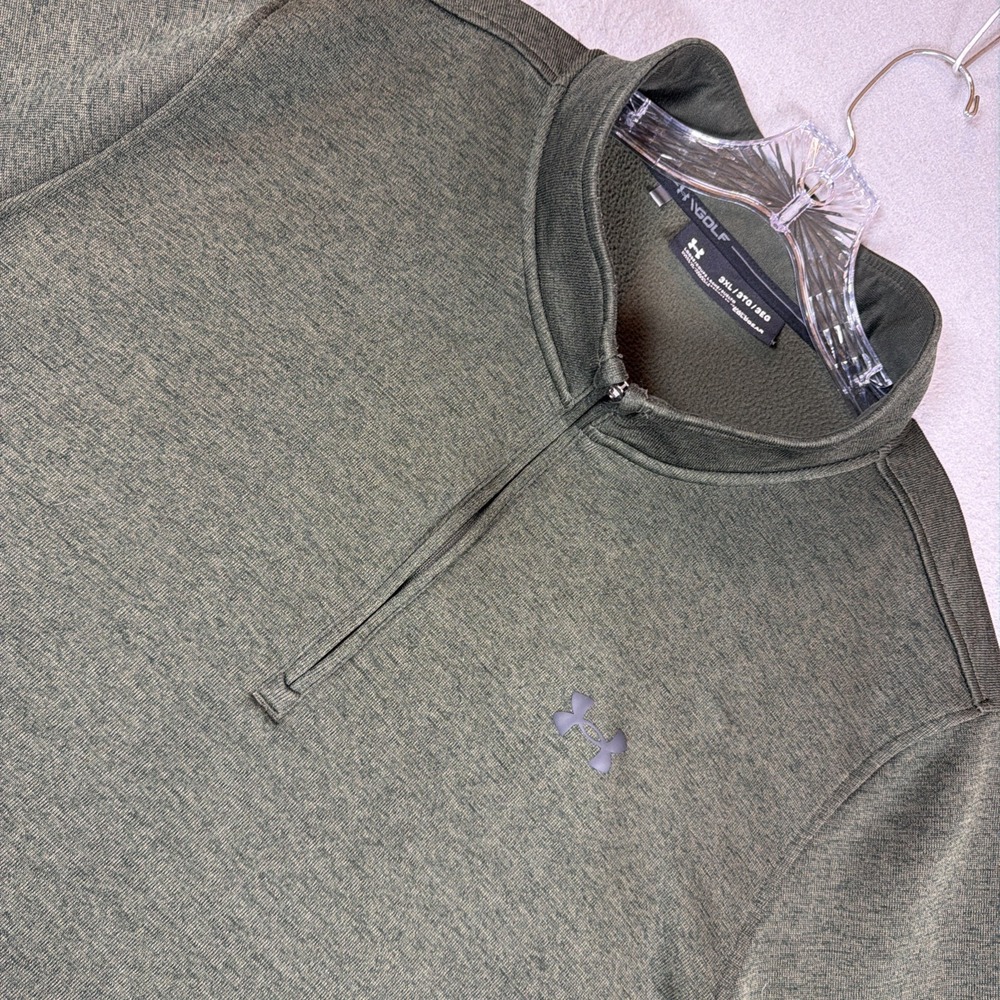 Under Armour Coldgear Loose 1/4 Zip Performance Pullover Med 3XL Green